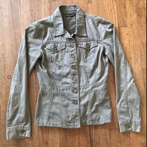 DKNY Jeans Jacket Green Army Khaki Small Military