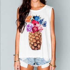 Show Me Your Mumu Pineapple Muscle Tee/tank