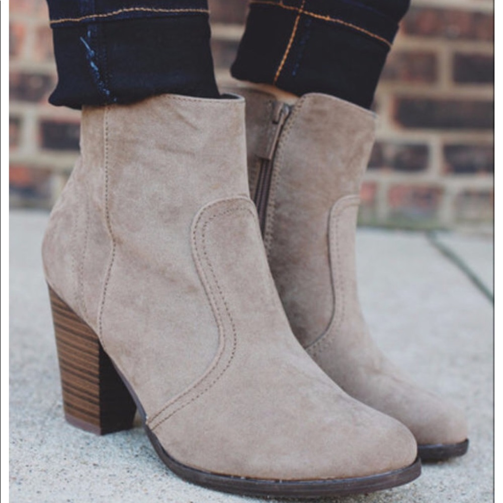 Tan Suede Booties