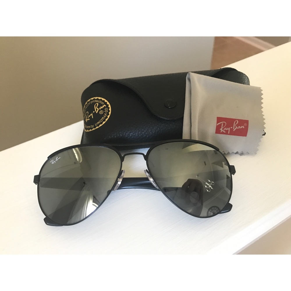 RayBan Black Mirrored Aviators