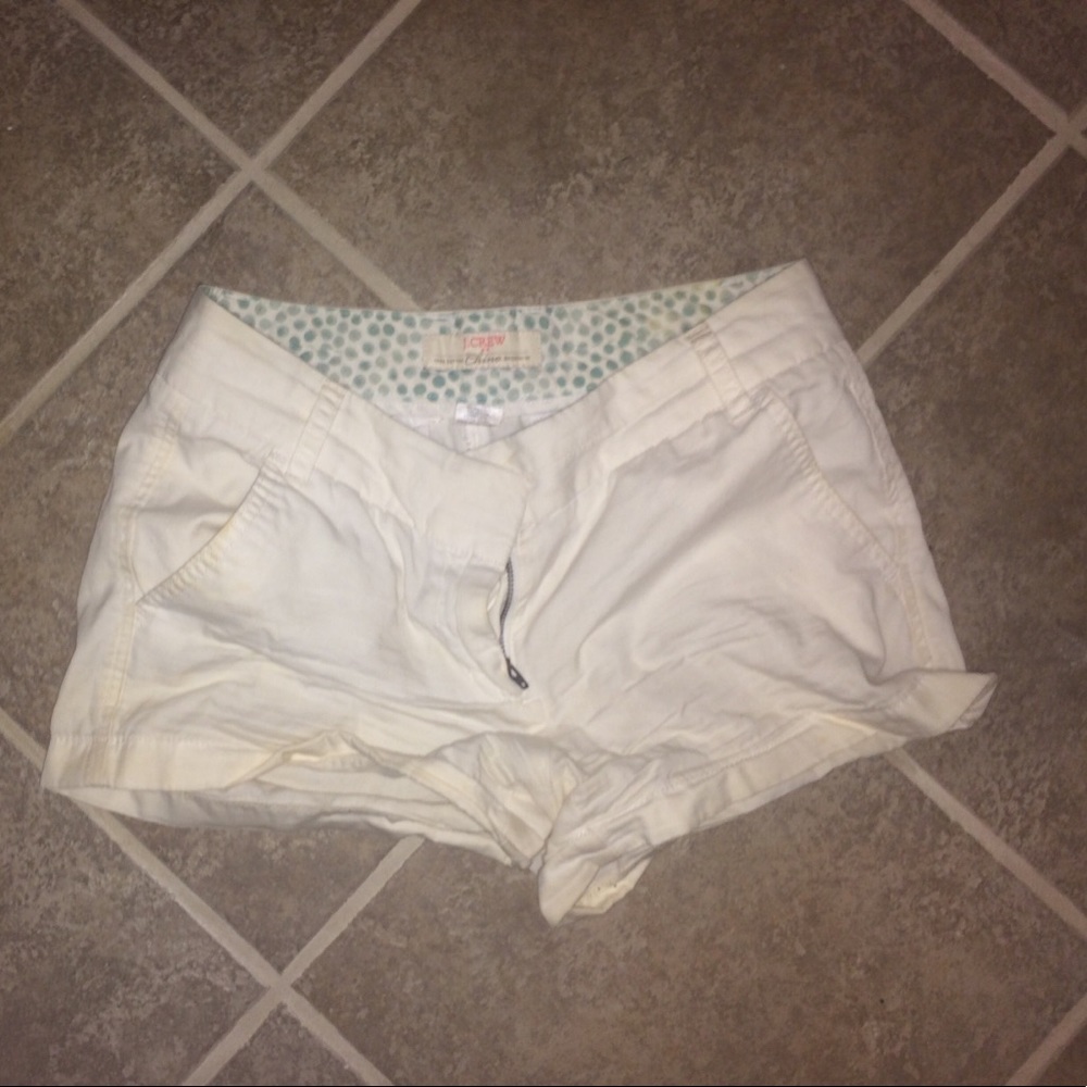 White J. Crew Chino Shorts