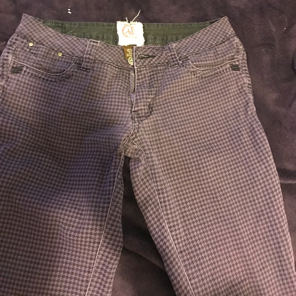 Purple Houndstooth Skinny Jeans