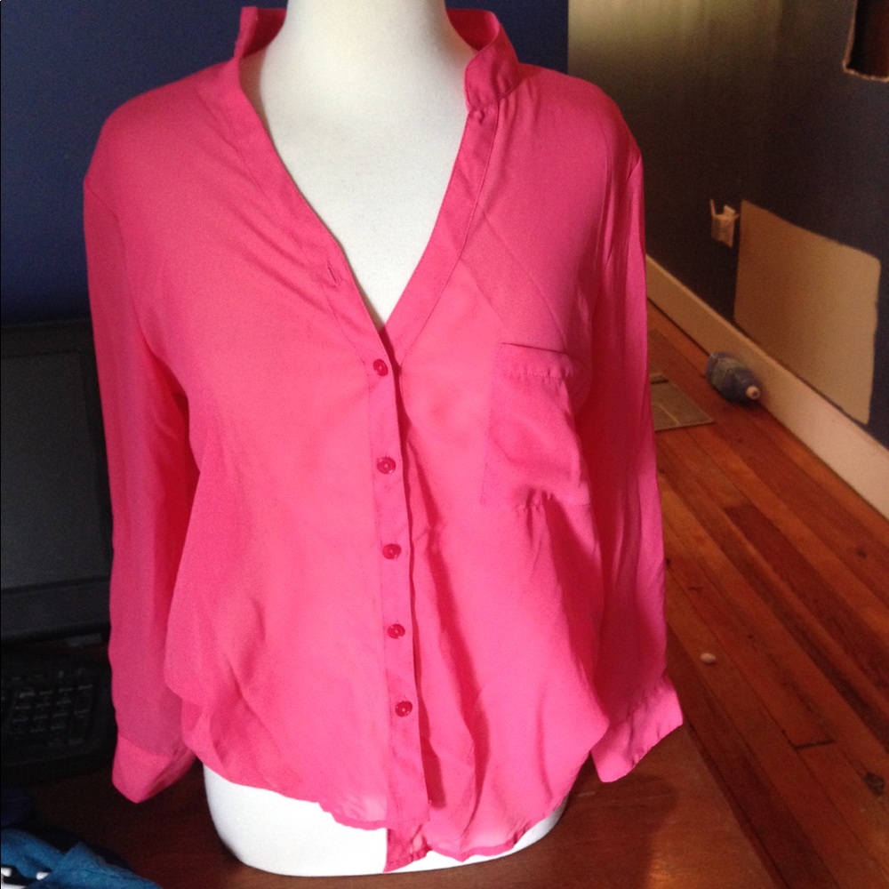 Hot Pink Button Up