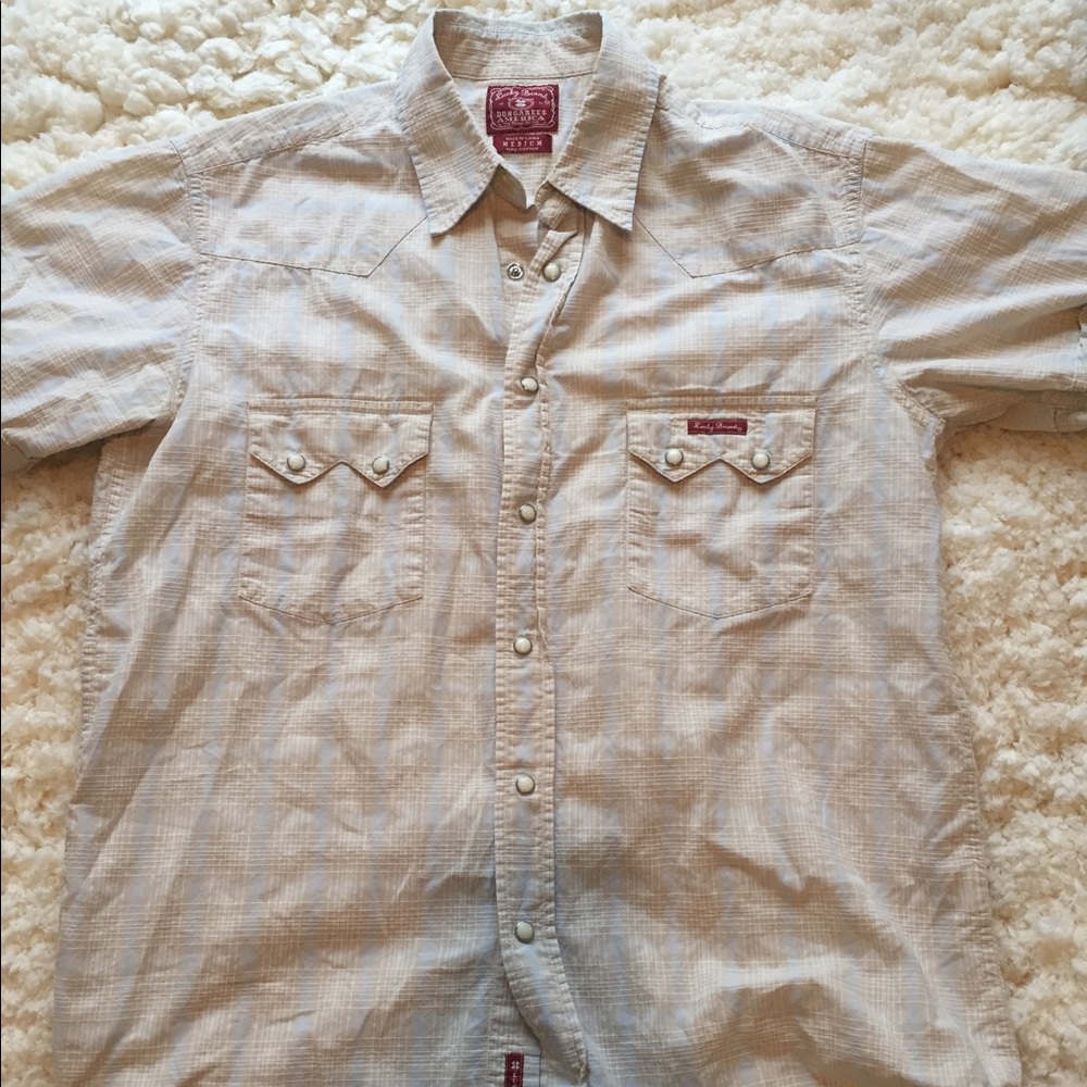 Lucky brand cowboy short sleeve snap shirt