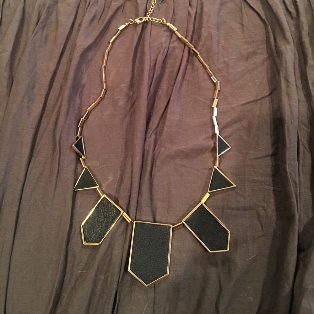 House of Harlow leather and gold necklace