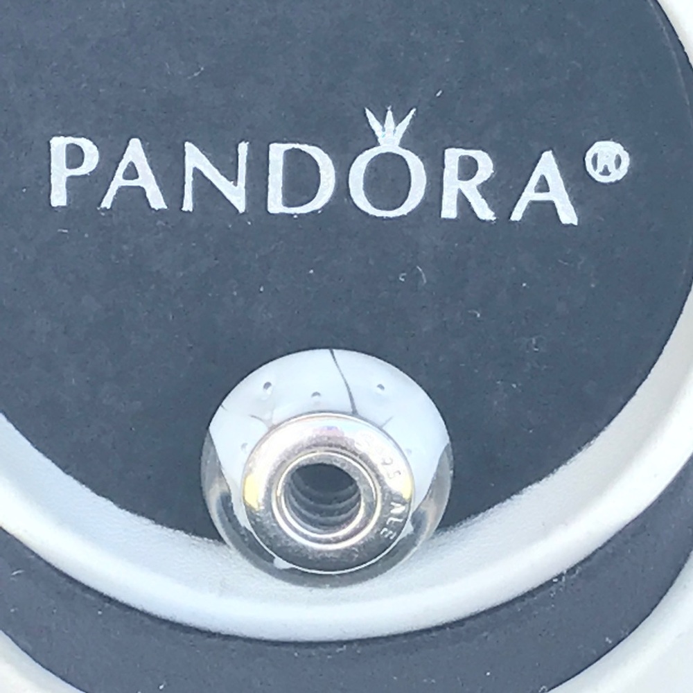 PANDORA white looking glass charm