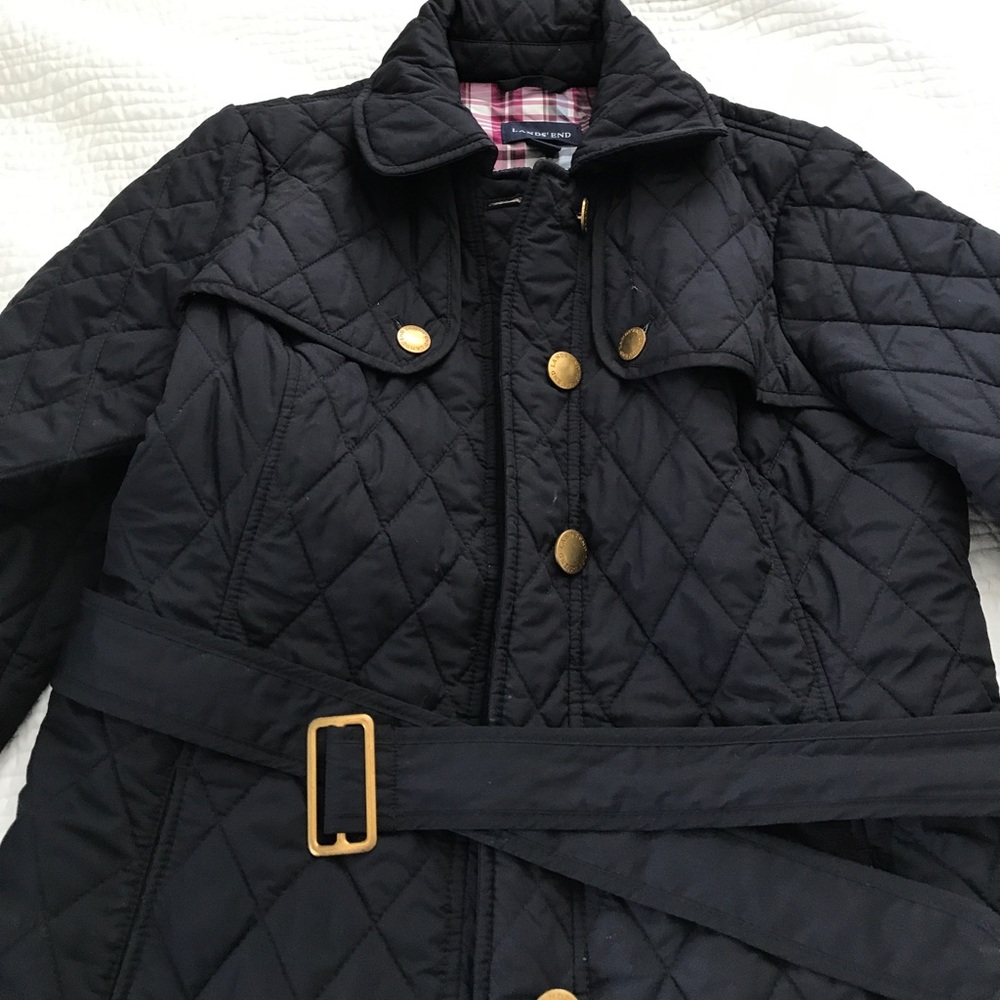 Navy lands end coat