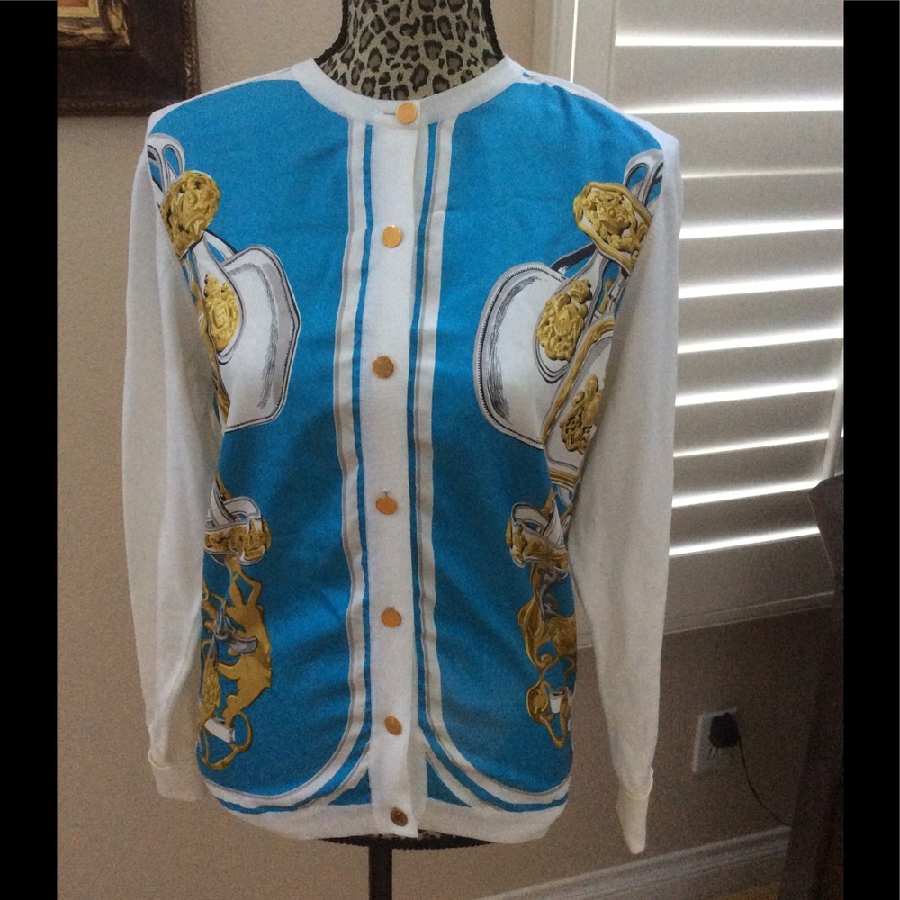 Vintage ✨HERMES Silk✨ Scarf Cardigan