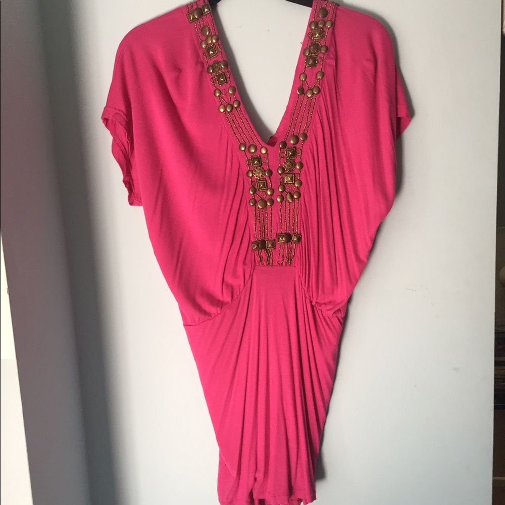 Pink boho dress
