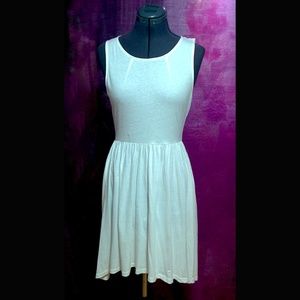 Cream High-Low Fit & Flare Dress