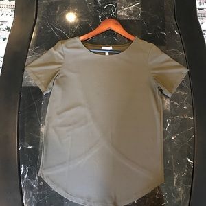 Leith hunter green split back blouse
