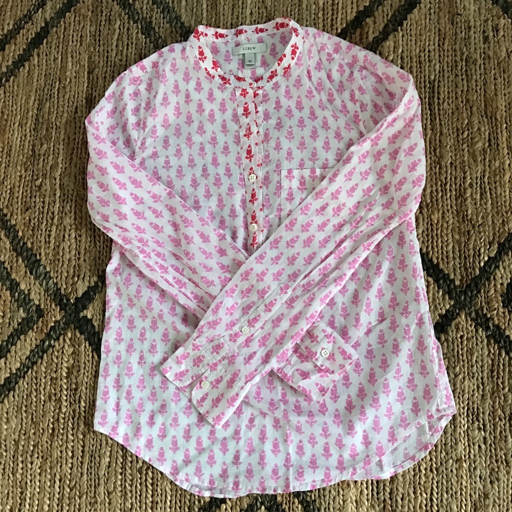 J. Crew Floral Tunic Blouse