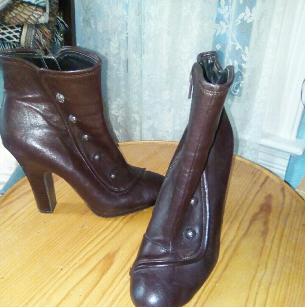 High button ankle boots