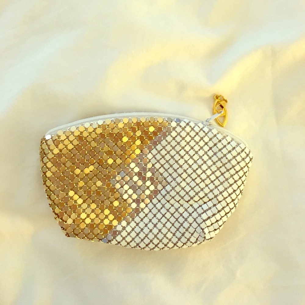 Vintage Gold, silver & white metal pouch