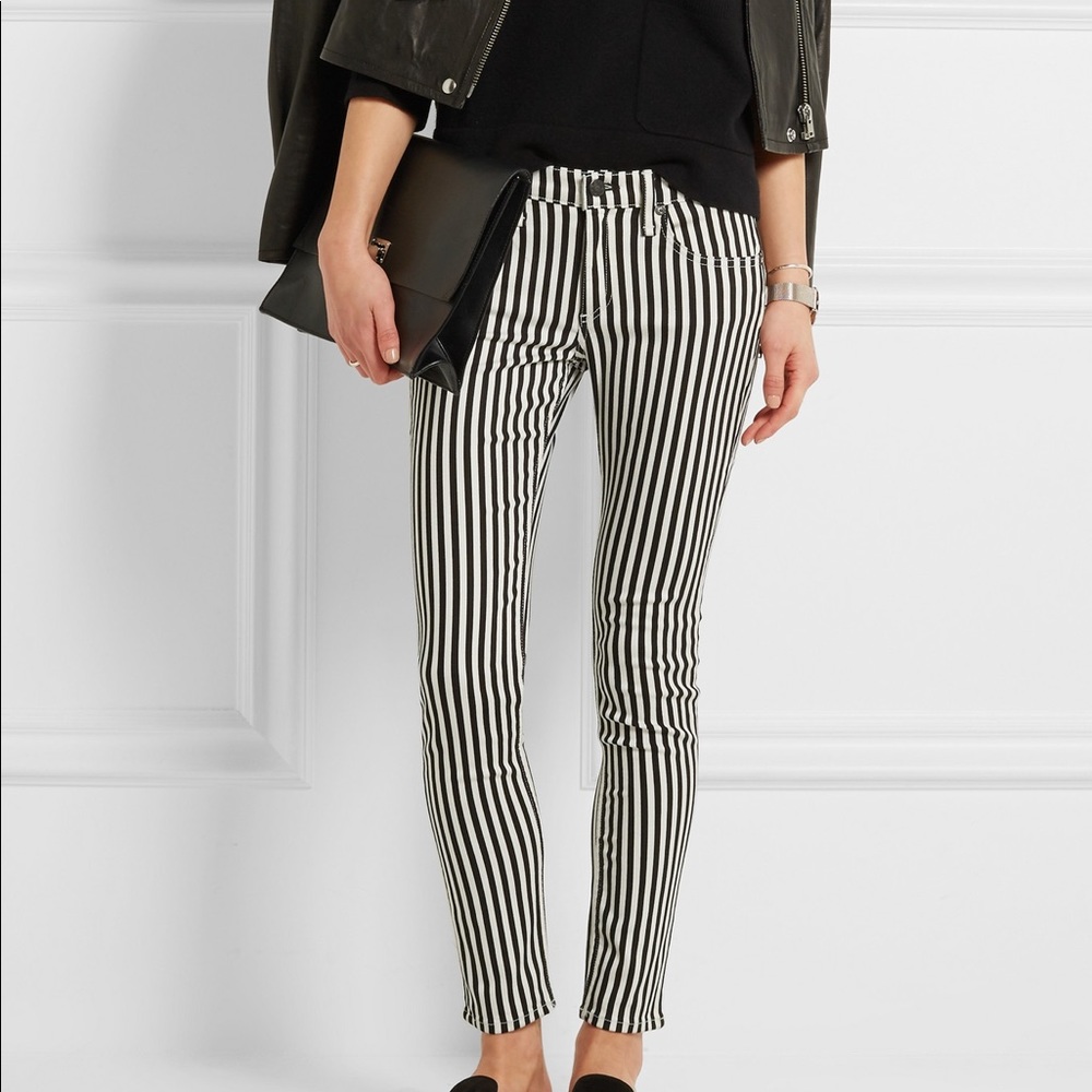 Rag & Bone/JEAN Bengal striped Capri black/white