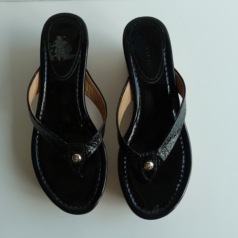 Coach Heeled Flip Flops