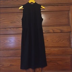 Black high neck fitted dress