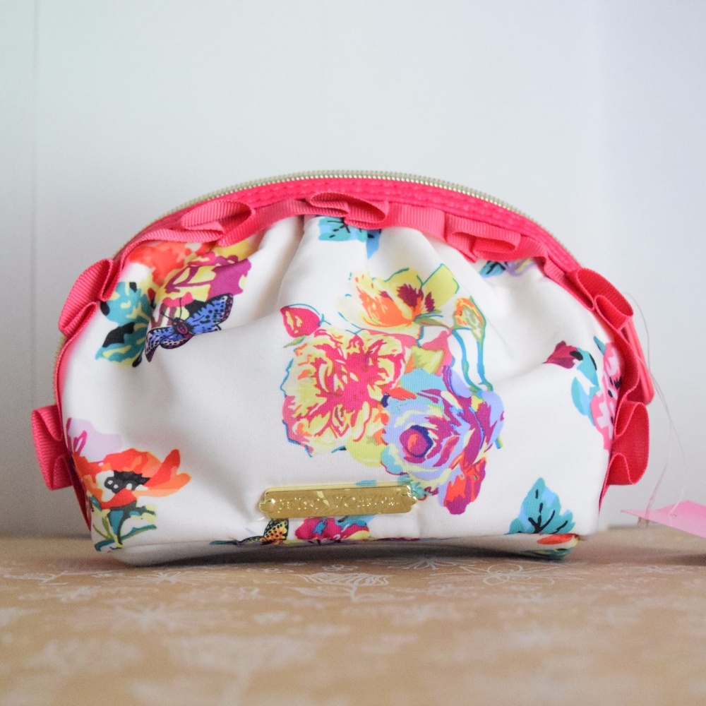 Betsey Johnson Butterfly Floral Mini Cosmetic Bag