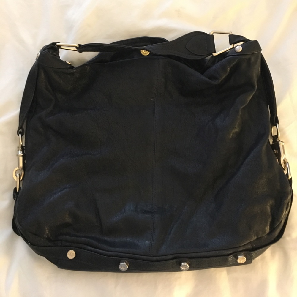 Rebecca Minkoff navy Nikki bag w/ lt gold detail