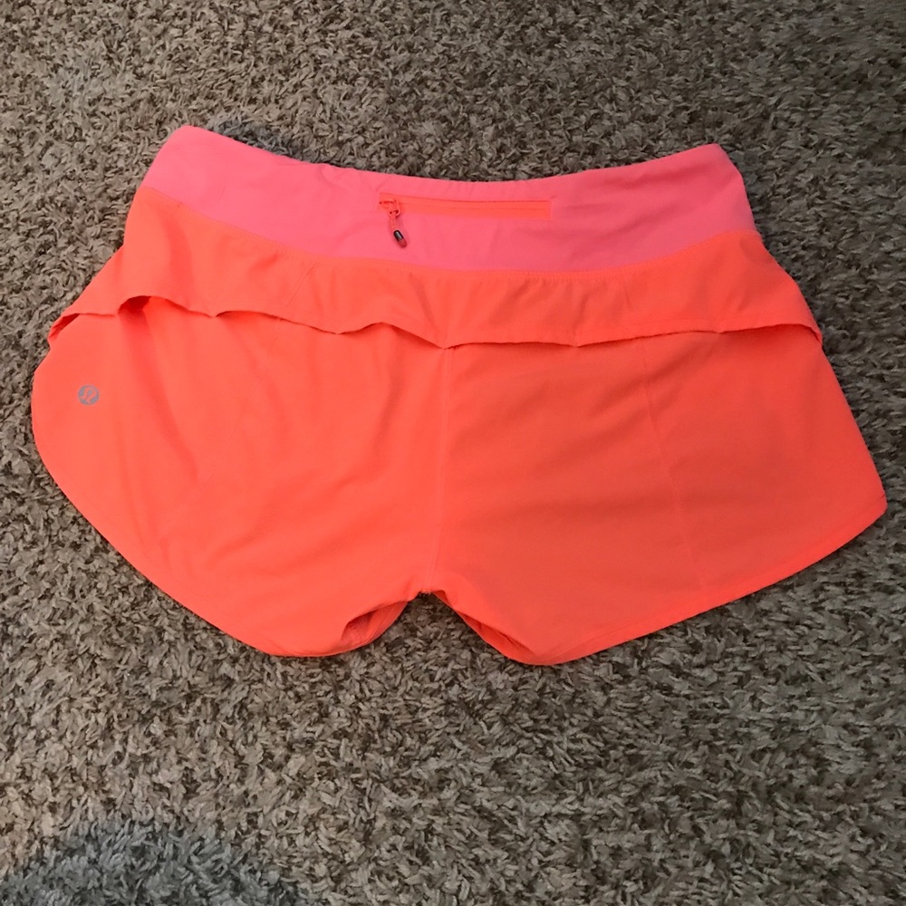 Orange lululemon lemon shorts