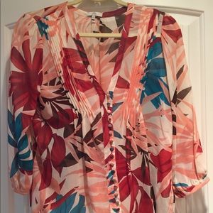 Floral print joie silk blouse