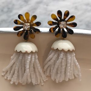 JCrew tortoise tassel earrings