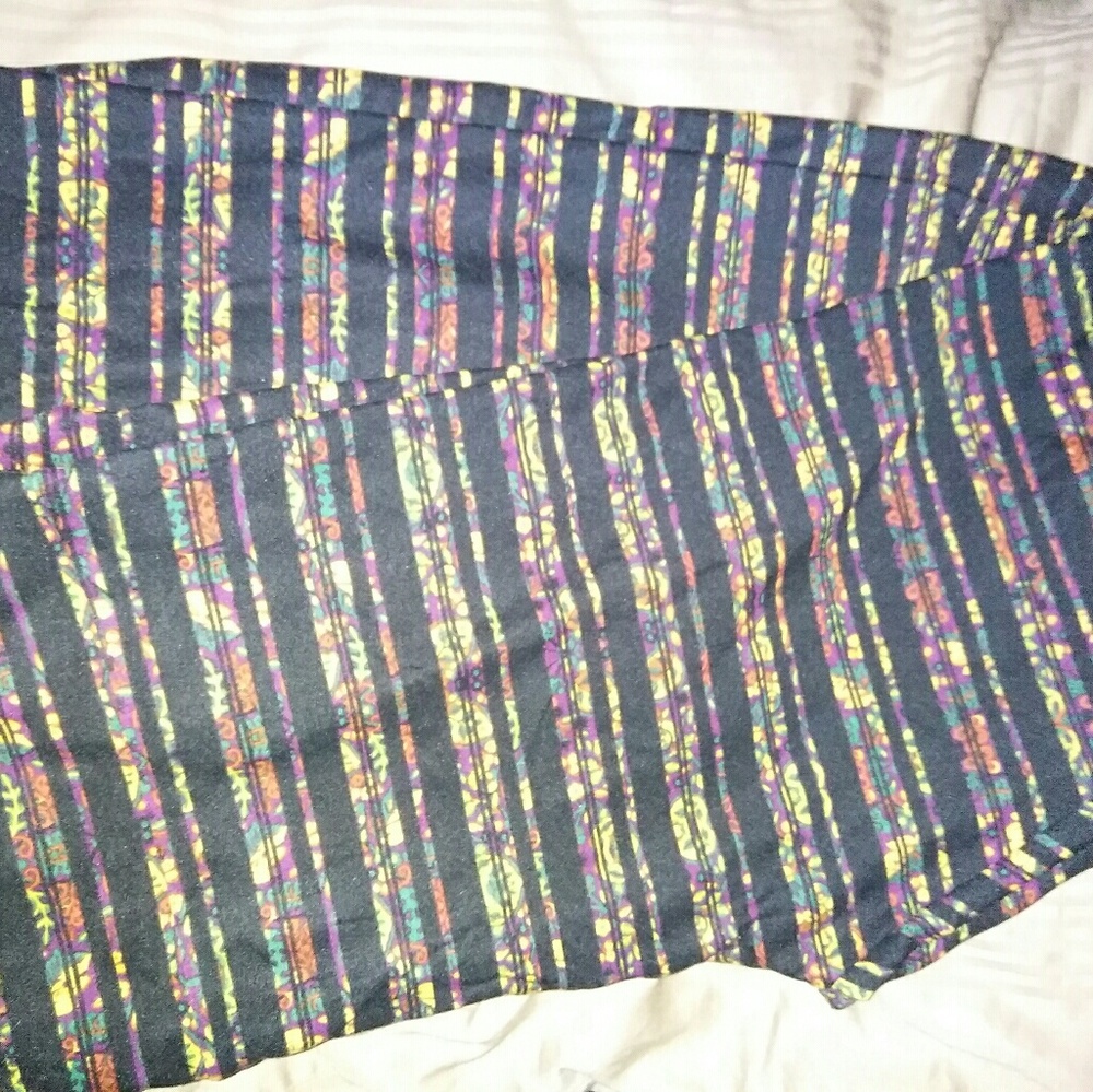 Lularoe TC leggings black with Rainbow stripes
