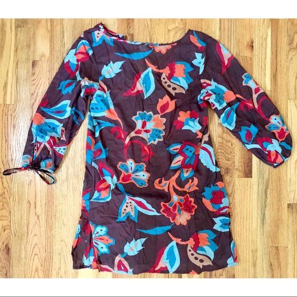 Chocolate Bird of Paradise Swim Cover Up Dress - Picture 2 of 5