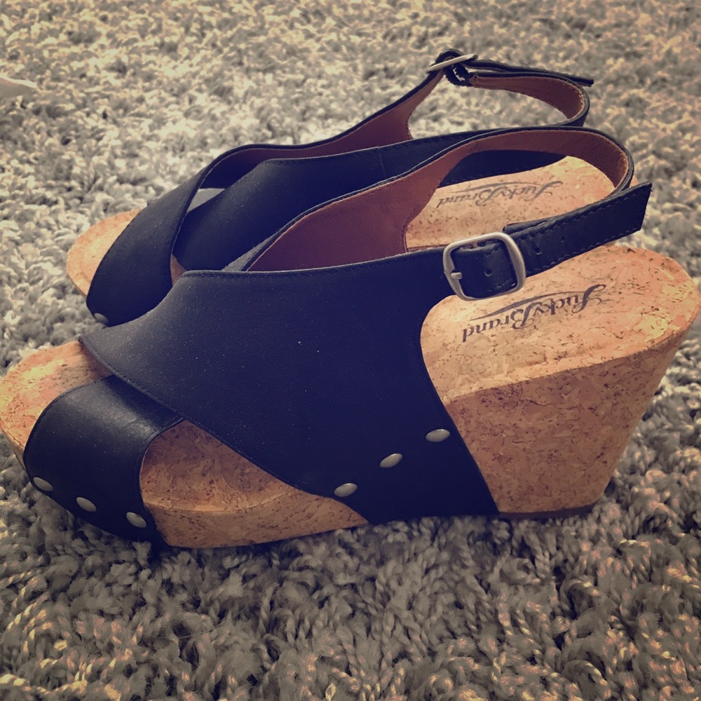 Lucky Brand Black Wedges Size 7.5
