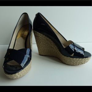 Open Toe Michael Kors Navy Heels