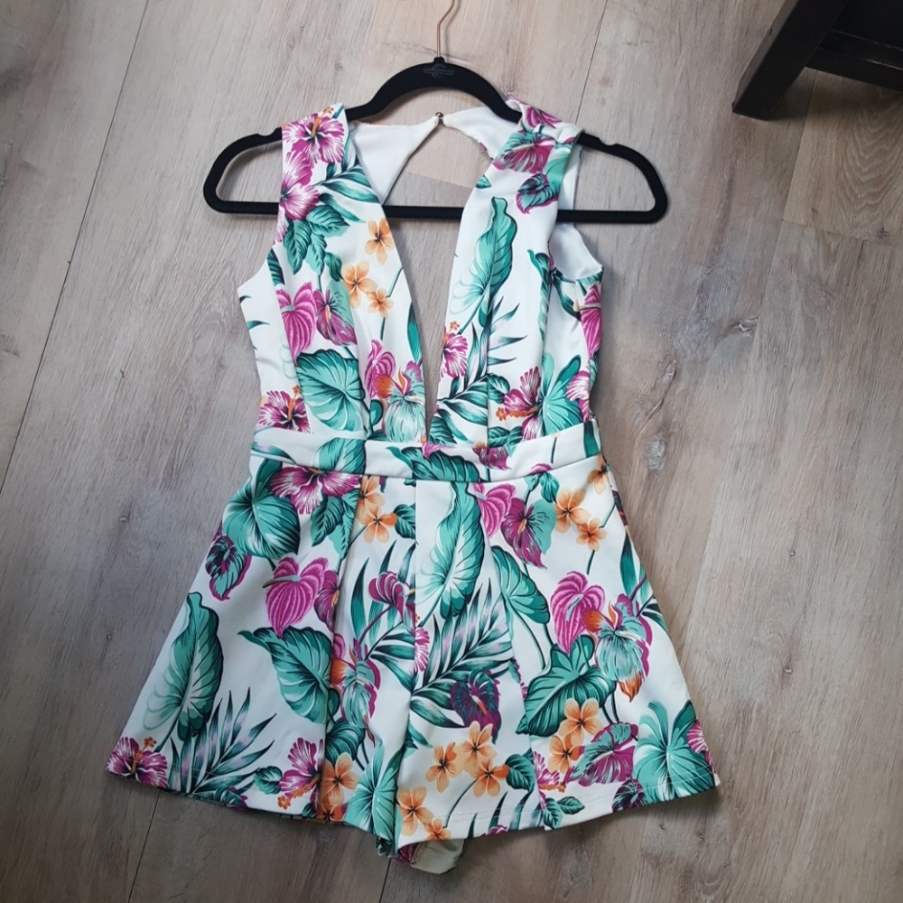 Plunging Tropical Romper