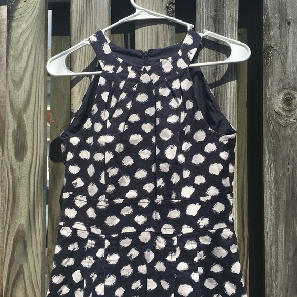 Woven navy polka dot dress LOFT EUC - Picture 6 of 7