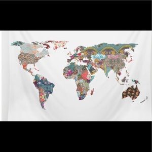 World map tapestry
