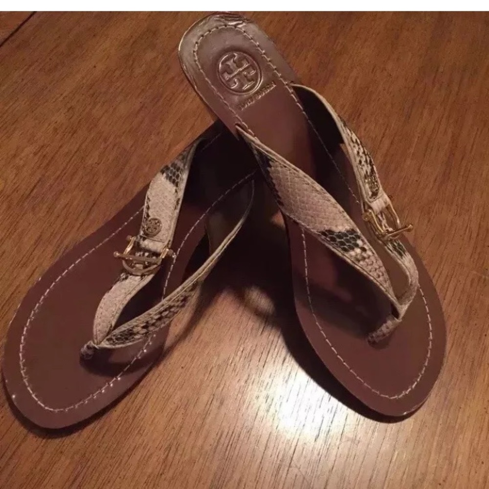 Tory Burch brown wedge sandals size 8