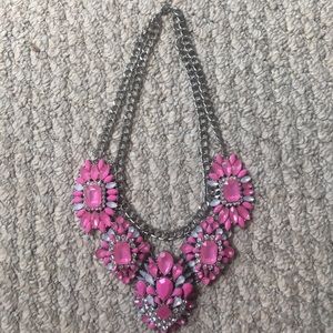 Pink and Silver chunky necklace