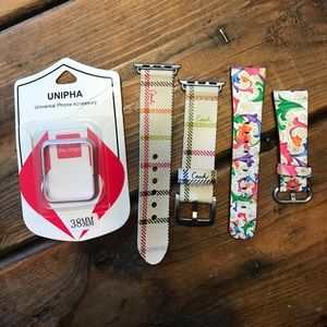Apple Watch bands and a aluminum rose cover