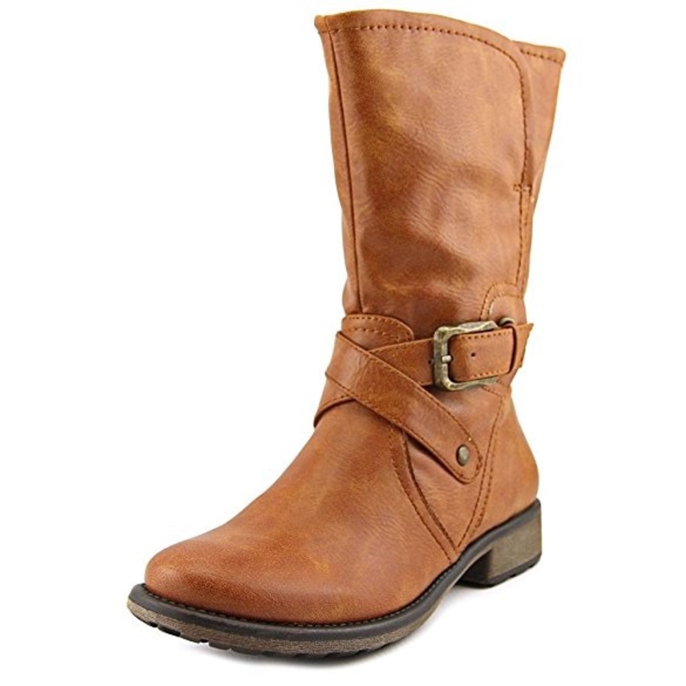 Brown Mid-Calf Boots With Buckles