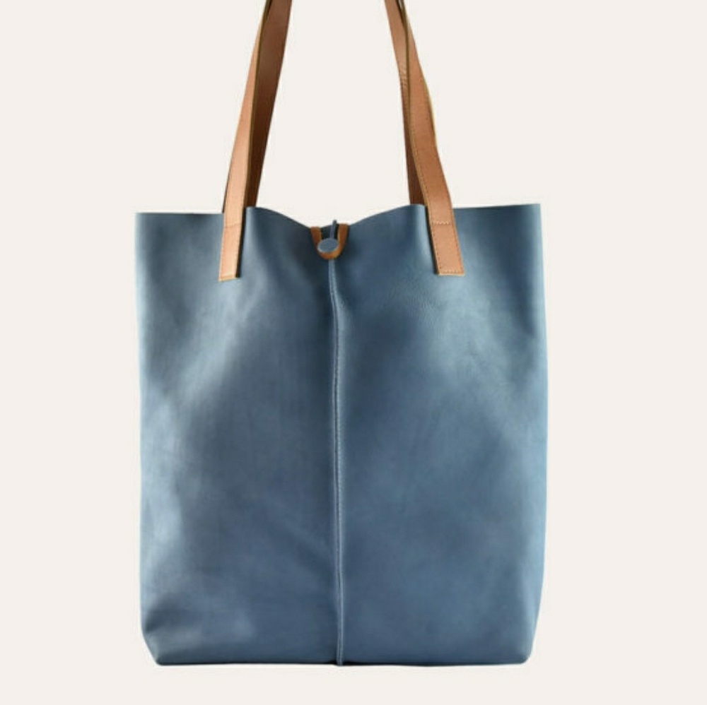 KIKO LEATHER BLUE SEABU TOTE