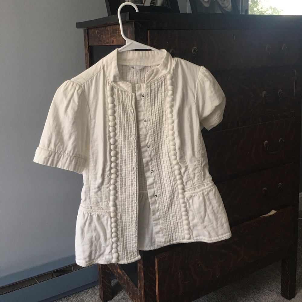 White short sleeve cropped jacket - Picture 1 of 4
