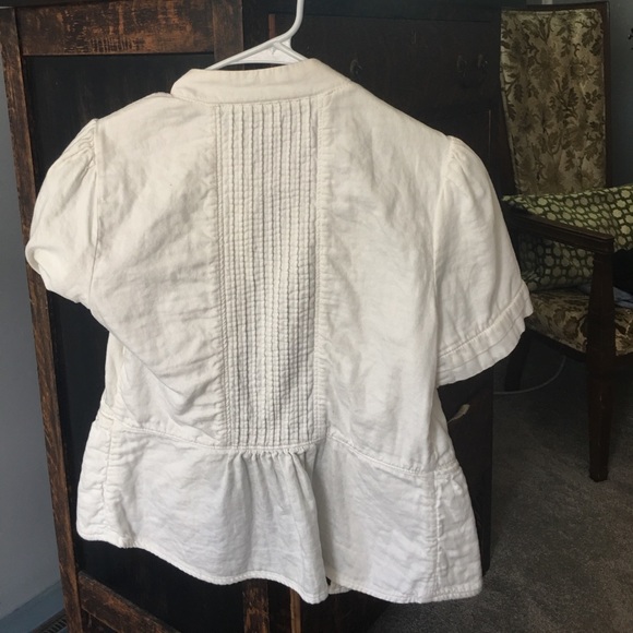 White short sleeve cropped jacket - Picture 2 of 4