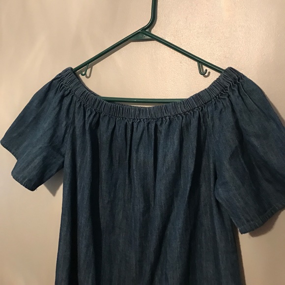 Merona chambray off the shoulder dress - Picture 3 of 4