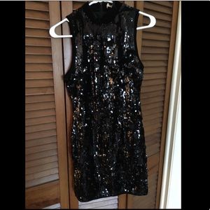 EUC Black Velvet Sequin Dress - X Small