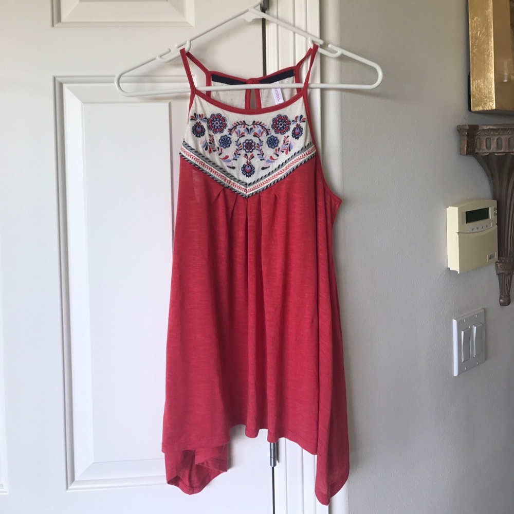 Pink/red flowy floral tank