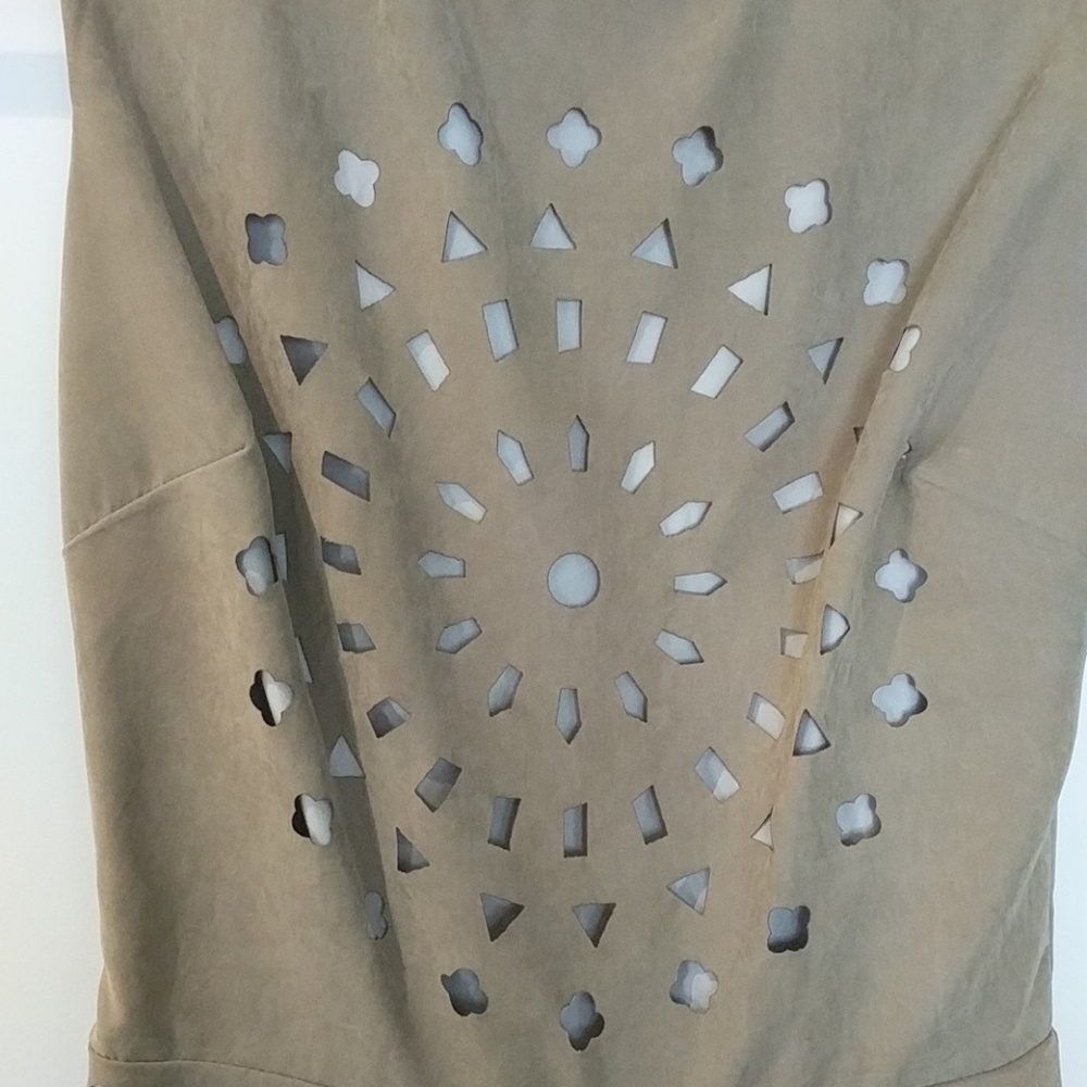 Olive green Faux Suede BarIII dress - Picture 3 of 4