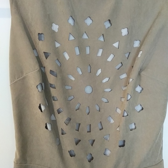 Olive green Faux Suede BarIII dress - Picture 3 of 4