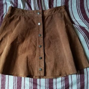 100% genuine suede button up skirt size M