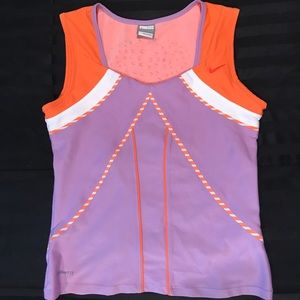 NIKE FIT Size S Athletic Top Orange/Lavender EUC