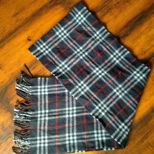 Burberry Blue Red Plaid Tartan Wool Scarf Shawl