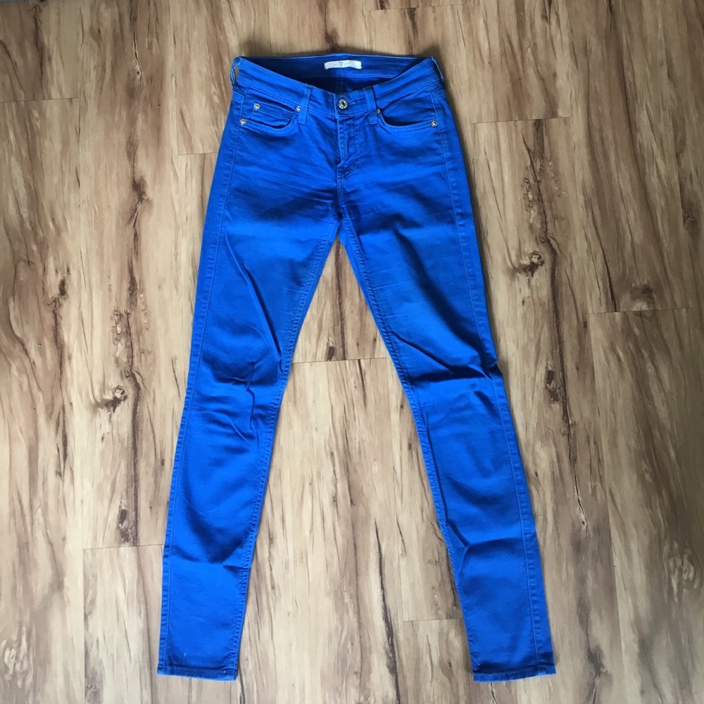 7 For All Mankind The Skinny Jeans in Cobalt Blue