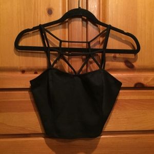 Charlotte Russe Black Caged Crop Top